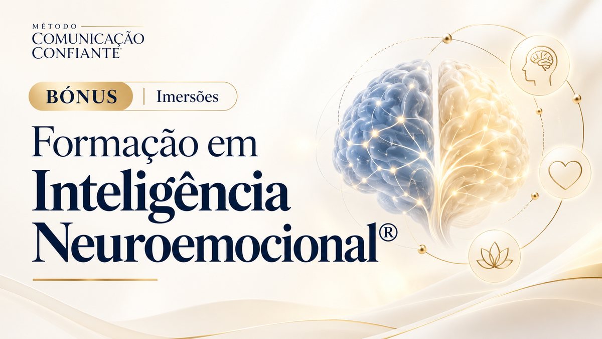Capa do bónus Formação Inteligência Neuroemocional: cérebro em tons azul e dourado
